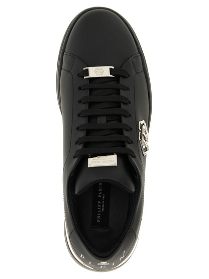 Philipp Plein Black Calfskin Low Top Sneakers