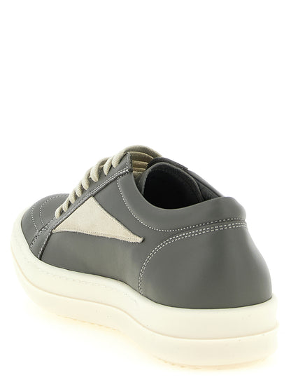 Rick Owens Gray Cowhide Low Top Sneakers