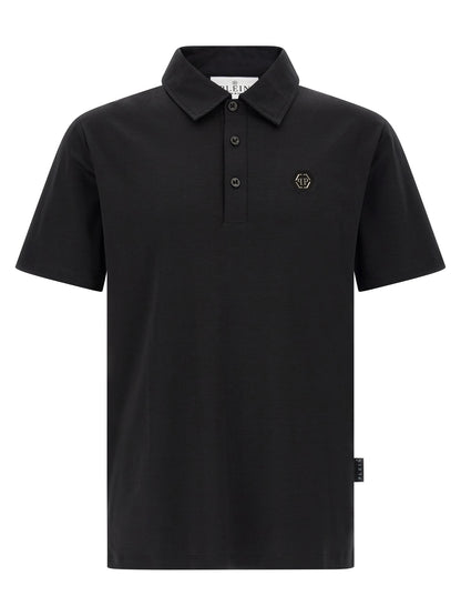 Philipp Plein Black Cotton Polo Shirt