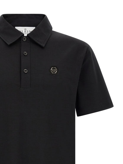Philipp Plein Black Cotton Polo Shirt
