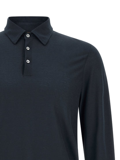ZANONE Blue Cotton Polo Shirt