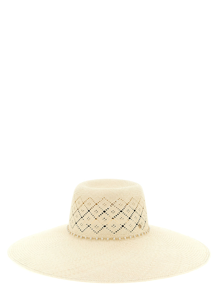 Maison Michel Beige Fabric Sunhat