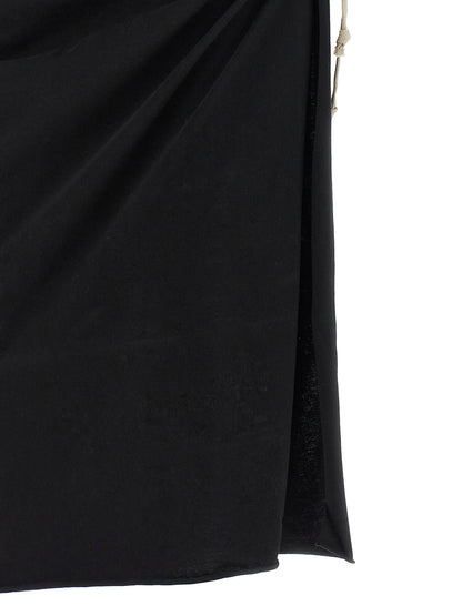Rick Owens Black Cotton Midi Skirt