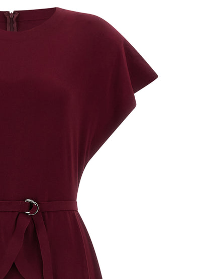 Norma Kamali Bordeaux Polyester Midi Dress