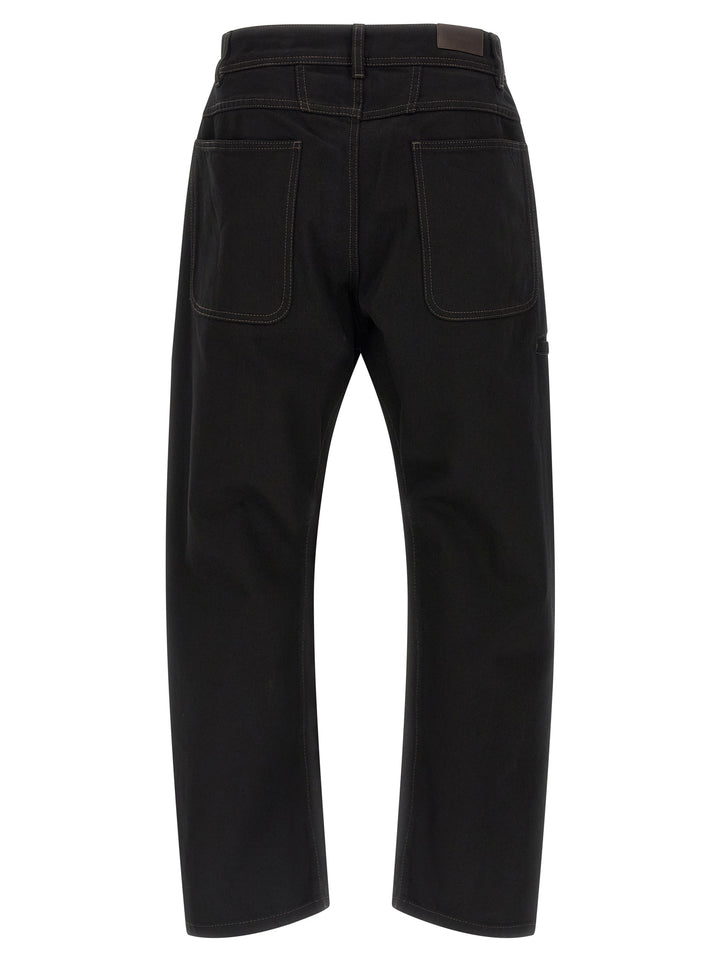 Lemaire Black Cotton Relaxed Fit Jeans
