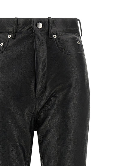 Rick Owens Black Lamb Leather Pants