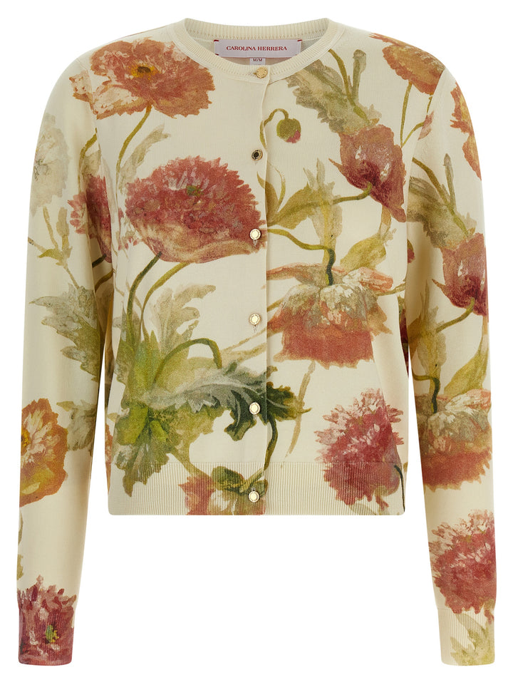 Carolina Herrera White Silk Cardigan