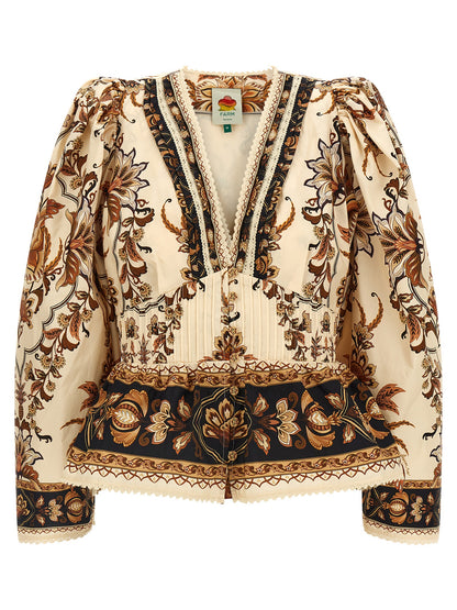FARM RIO Beige Cotton Blouse