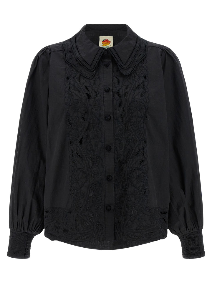 FARM RIO Black Cotton Blouse