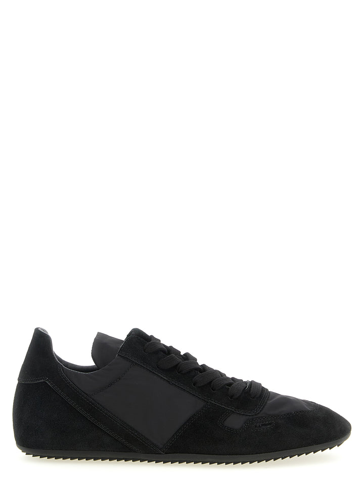 Rick Owens Black Calfskin Athletic Sneakers