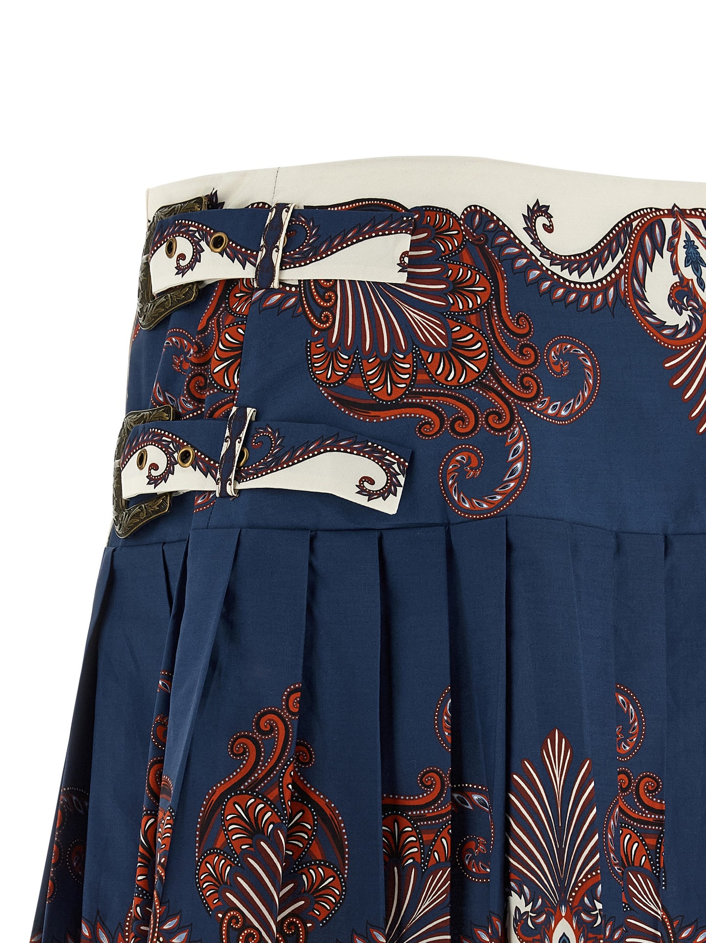 FARM RIO Blue Cotton Long Skirt