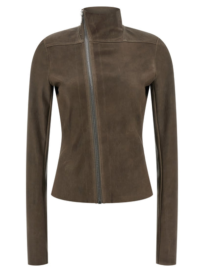 Rick Owens Brown Leather Leather Jacket