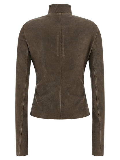 Rick Owens Brown Leather Leather Jacket