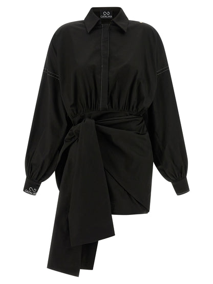 CATALINA Black Polyester Short Dress