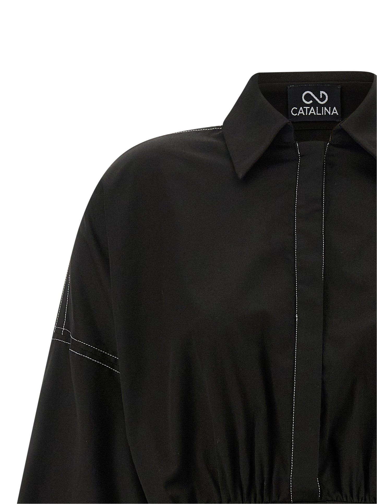 CATALINA Black Polyester Short Dress