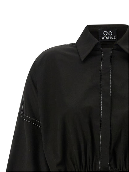 CATALINA Black Polyester Short Dress