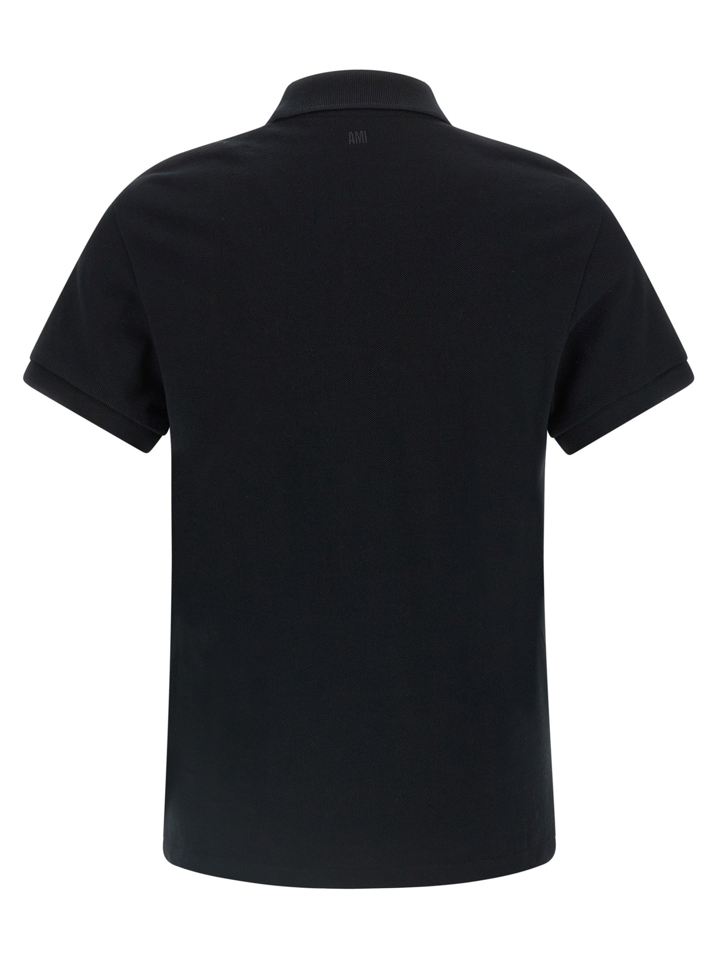 Ami Paris Black Cotton Polo Shirt