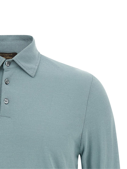 ZANONE Blue Cotton Polo Shirt