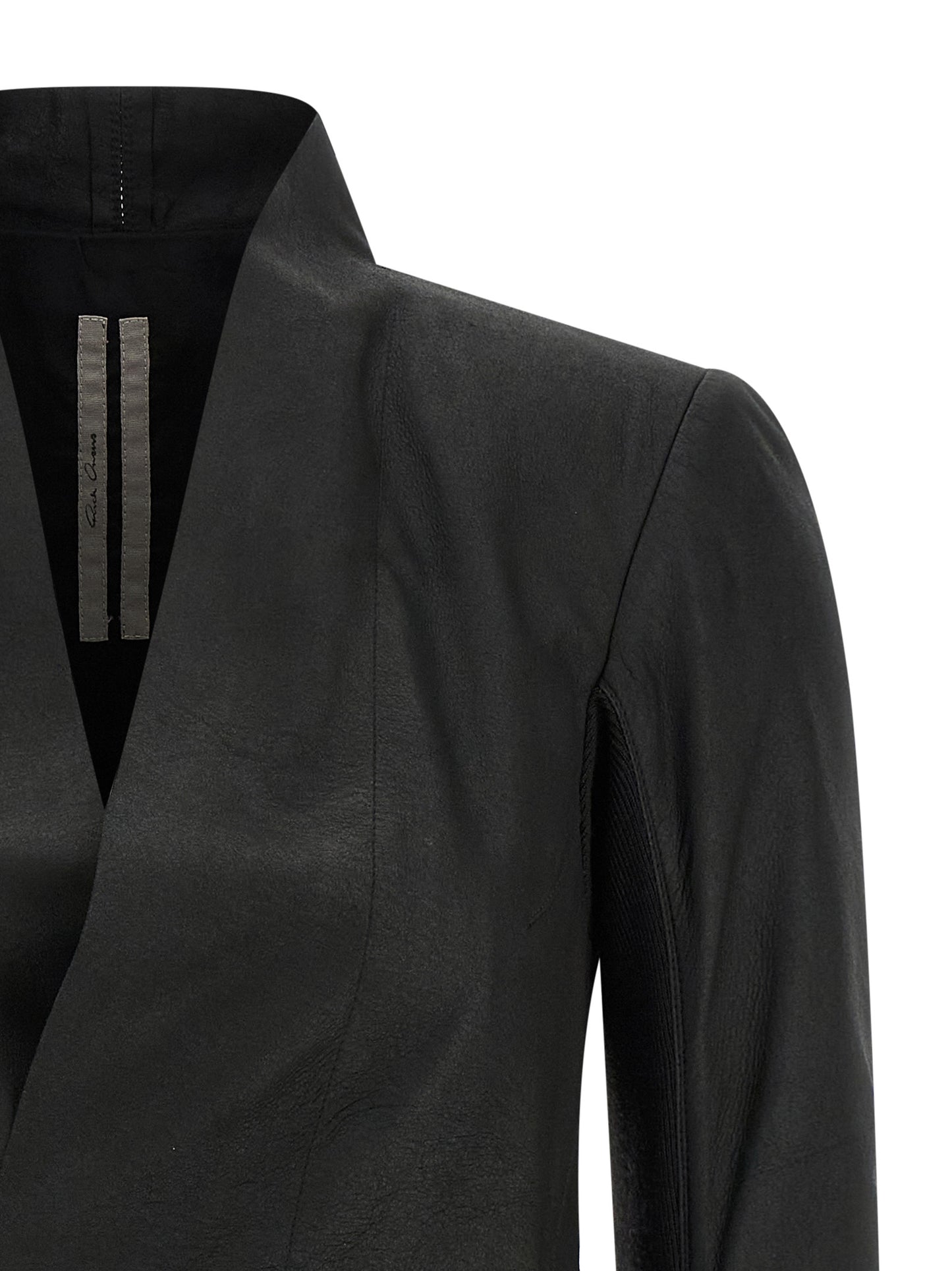 Rick Owens Black Lamb Leather Leather Jacket