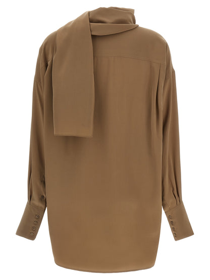 Darkpark Brown Silk Blouse