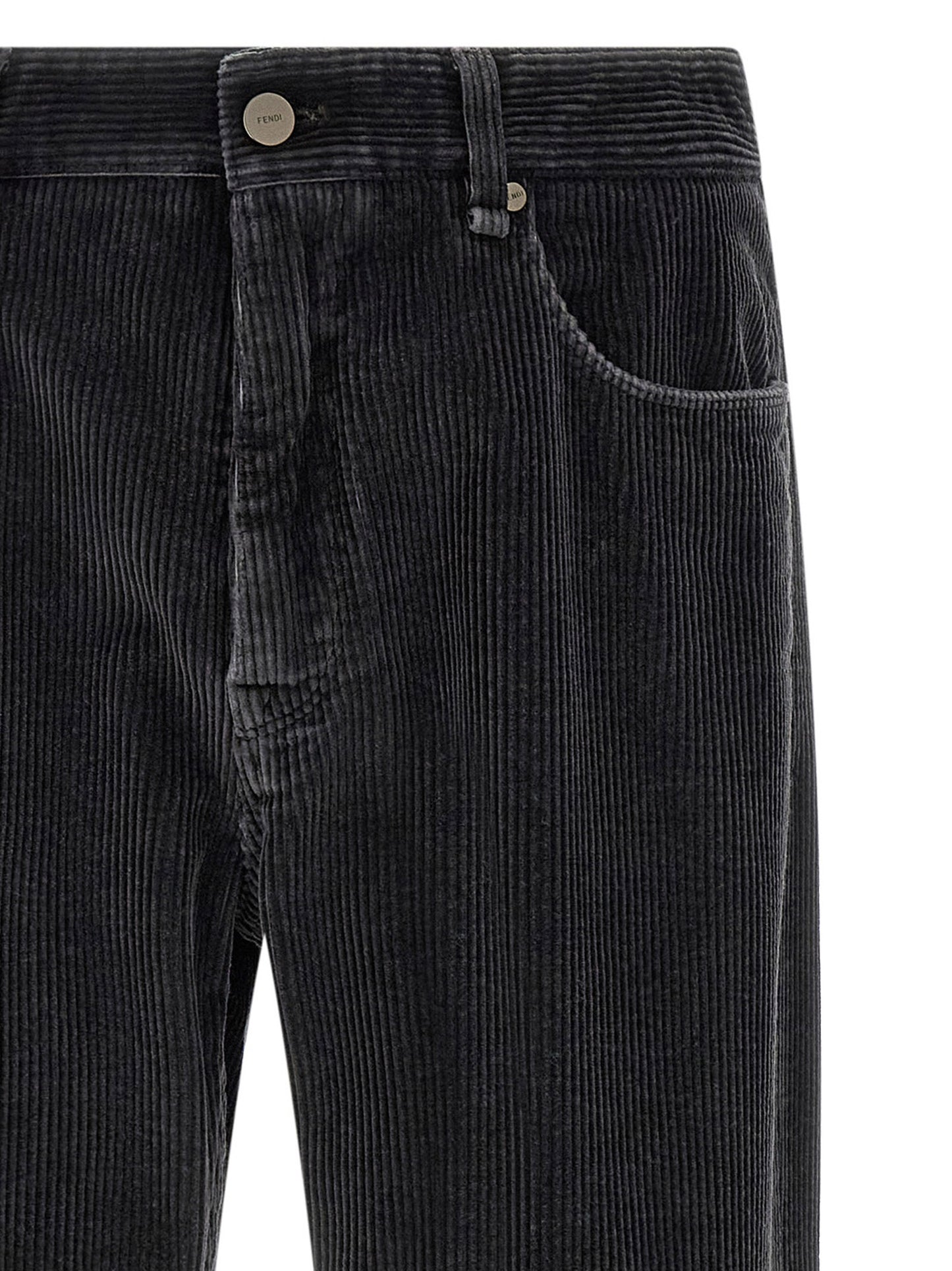 Fendi Gray Cotton Casual Pants