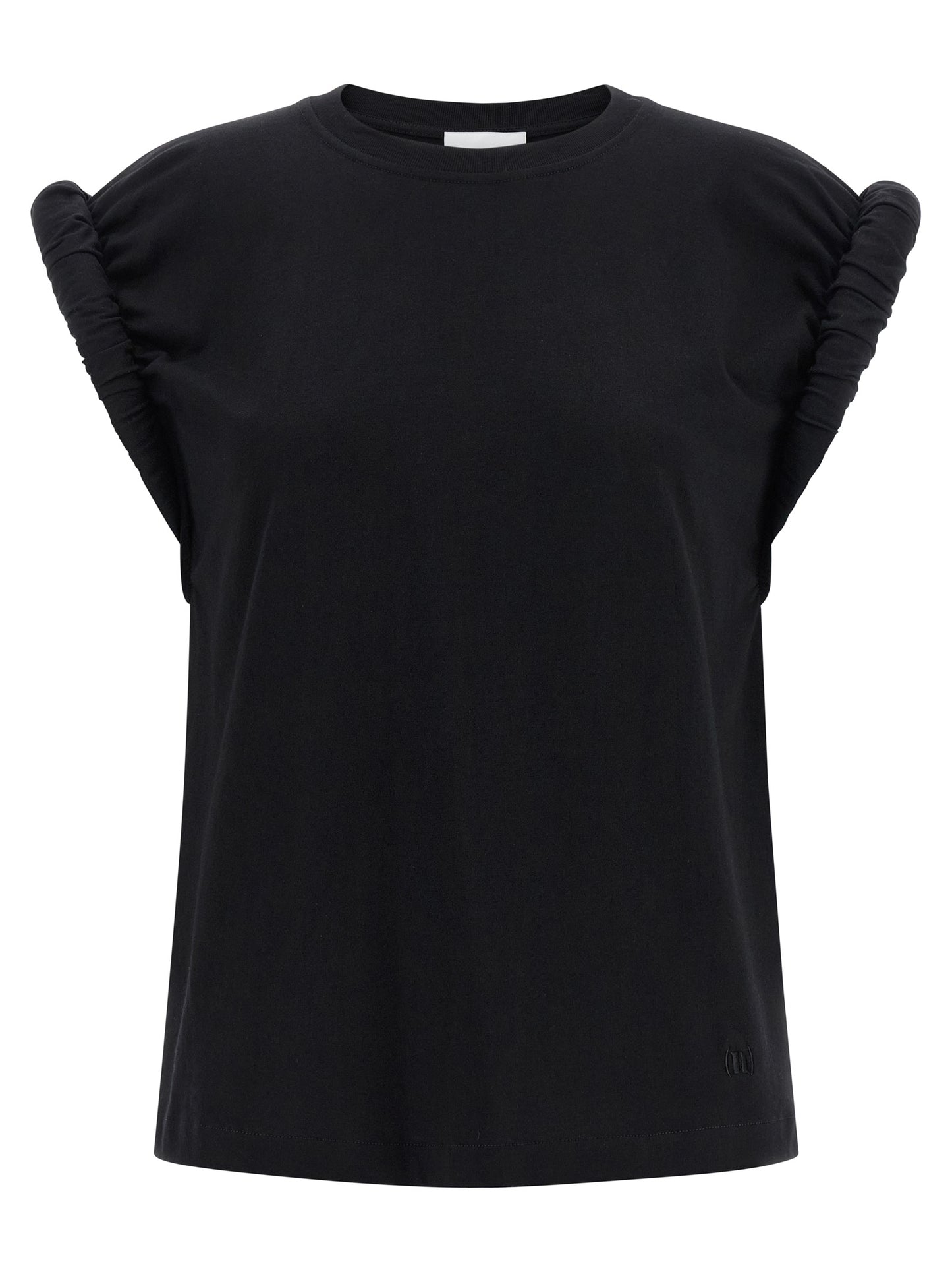 NUDE Black Cotton Sleeveles T-Shirt