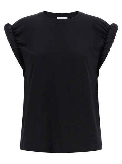 NUDE Black Cotton Sleeveles T-Shirt