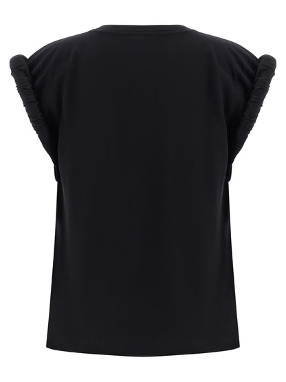 NUDE Black Cotton Sleeveles T-Shirt