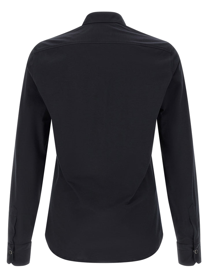 Kiton Blue Cotton Blouse
