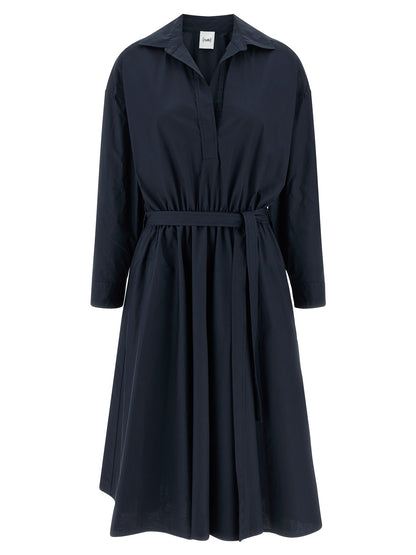 NUDE Blue Cotton Midi Dress