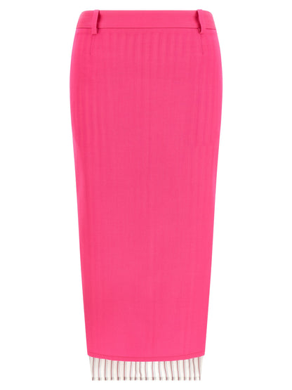 The Attico Fuchsia Virgin Wool Midi Skirt