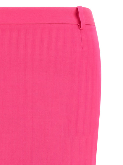 The Attico Fuchsia Virgin Wool Midi Skirt
