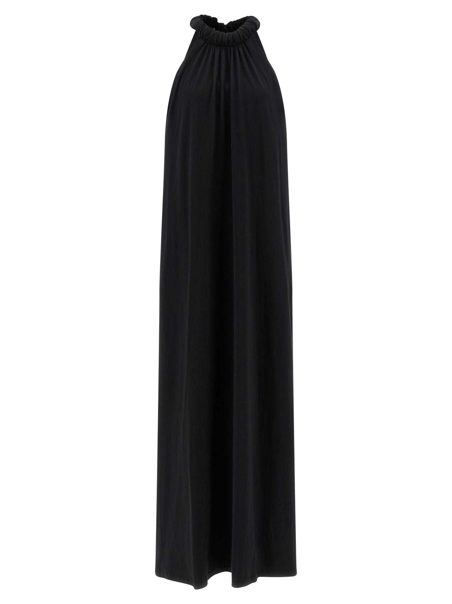 NUDE Black Cotton Long Dress