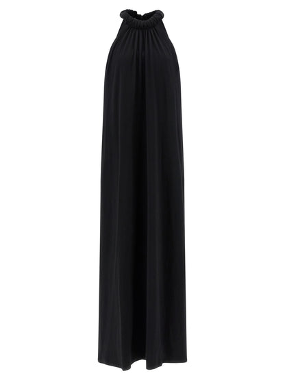 NUDE Black Cotton Long Dress