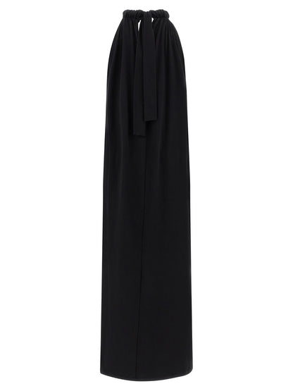 NUDE Black Cotton Long Dress