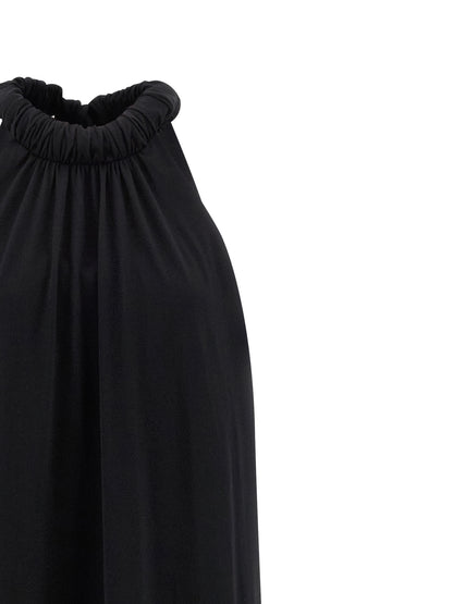 NUDE Black Cotton Long Dress