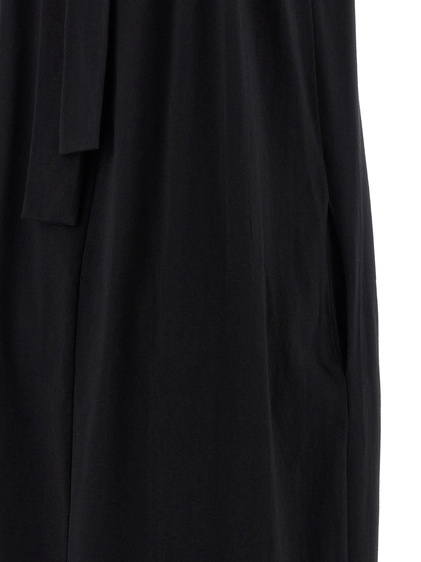 NUDE Black Cotton Long Dress