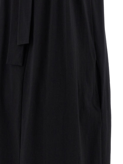 NUDE Black Cotton Long Dress