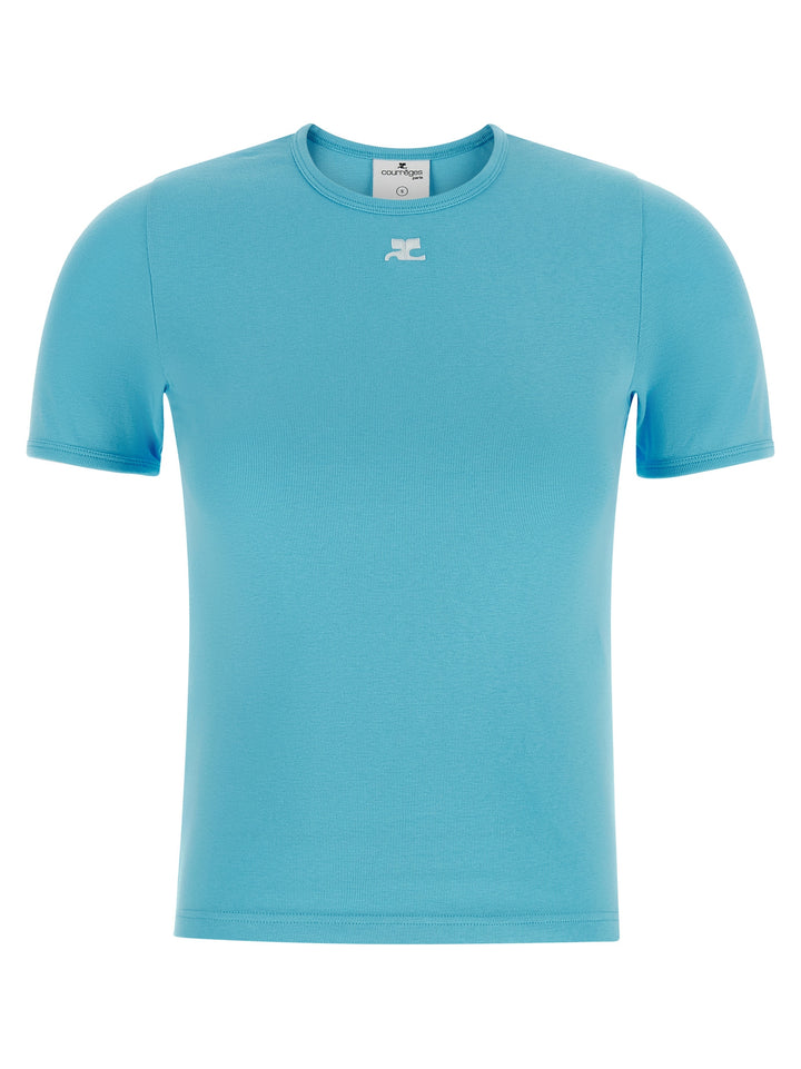 Courrèges Blue Cotton T-Shirt