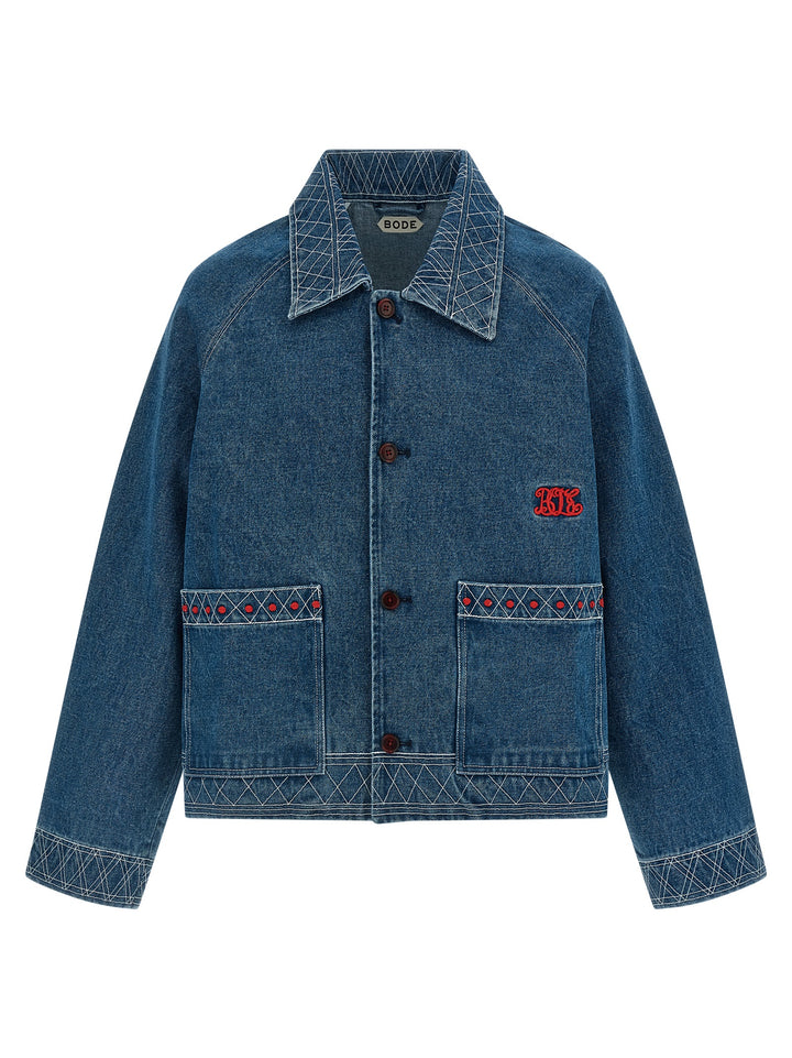 BODE Blue Cotton Denim Jacket