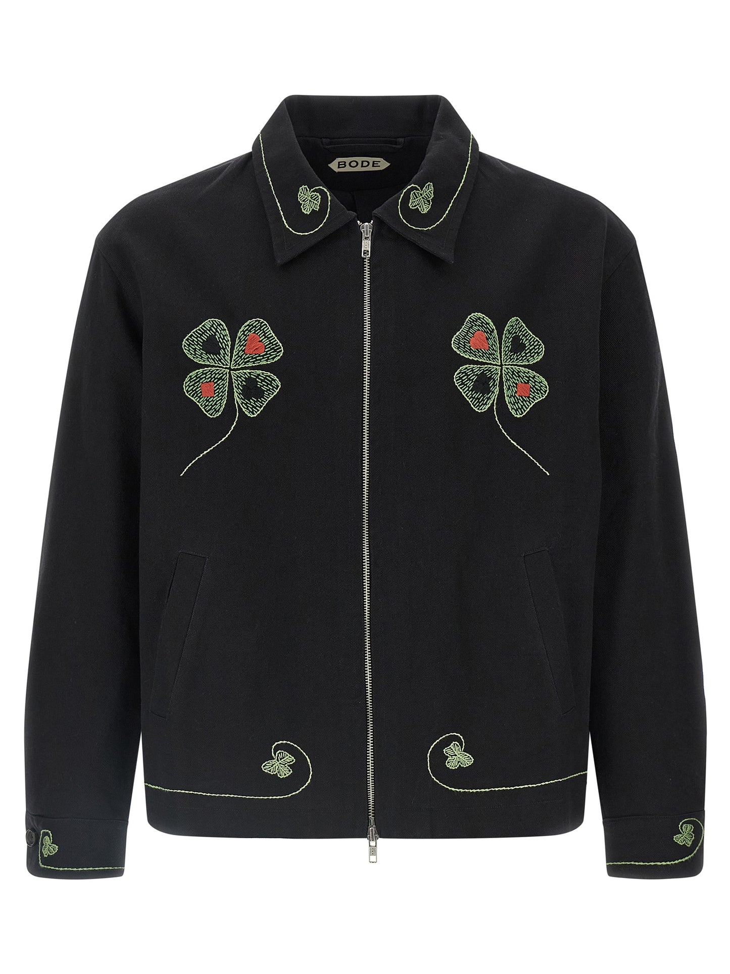 BODE Black Cotton Full-Length Jacket