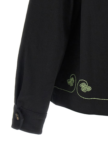 BODE Black Cotton Full-Length Jacket