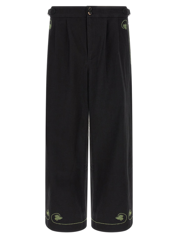 BODE Black Cotton Casual Pants