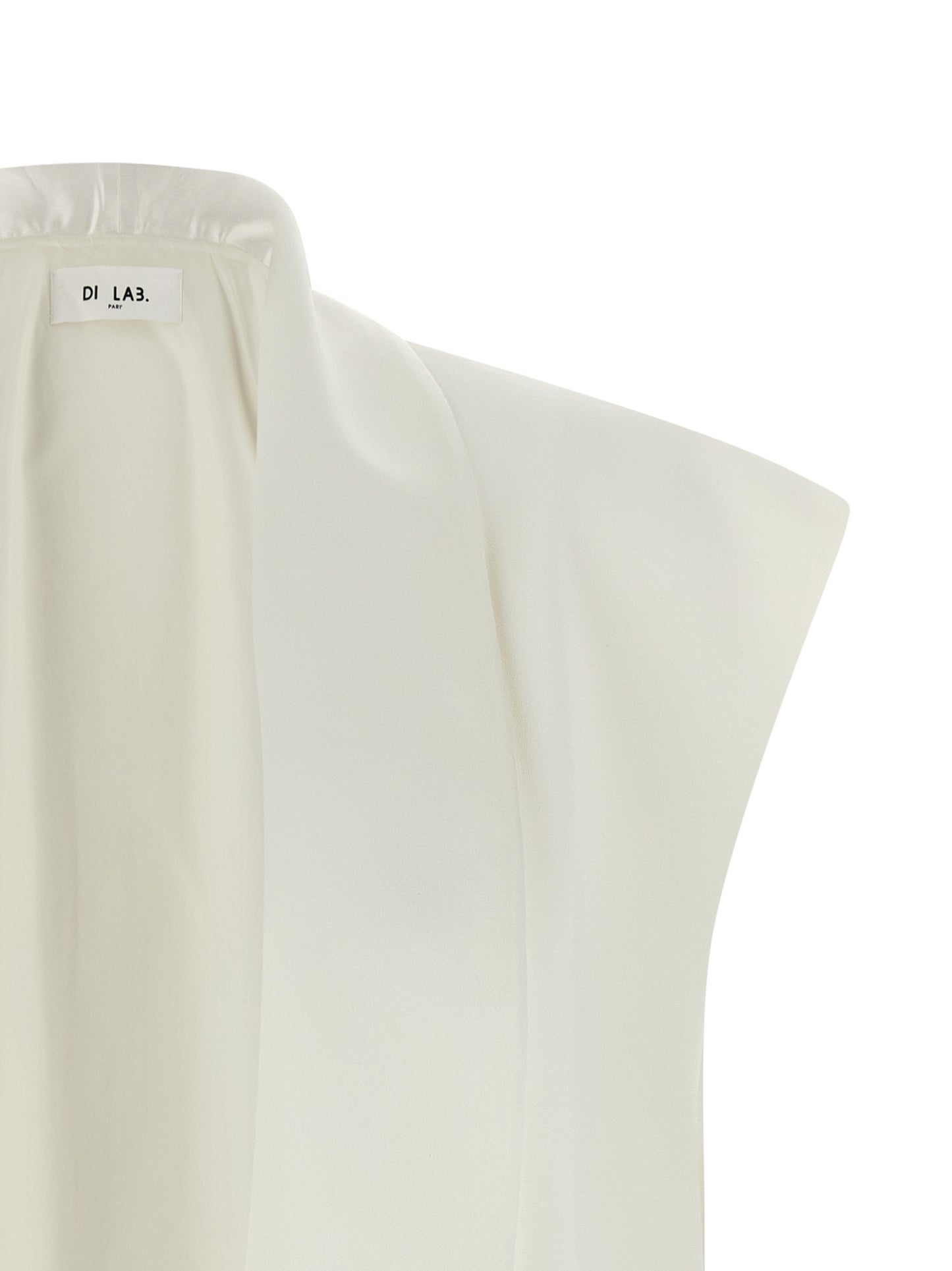 DI.LA3 PARI' White Viscose Sleeveless Jacket