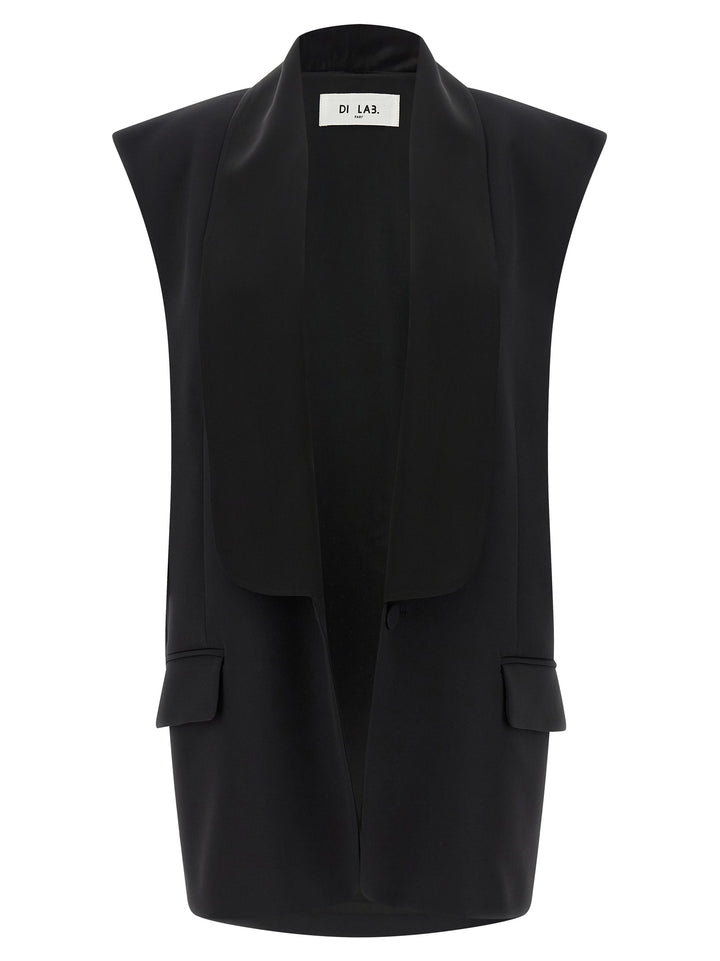 DI.LA3 PARI' Black Viscose Sleeveless Jacket