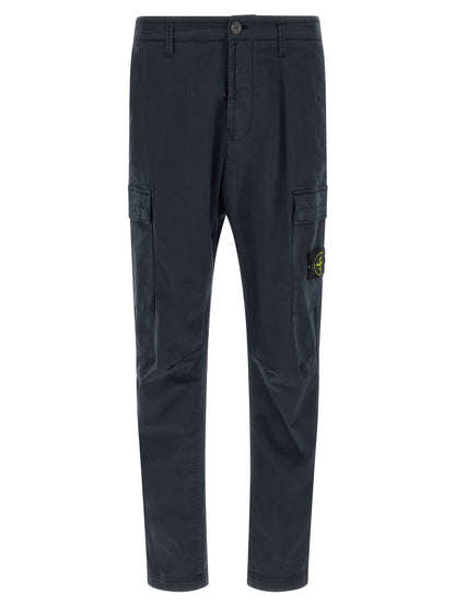 Stone Island Blue Cotton Cargo Pants