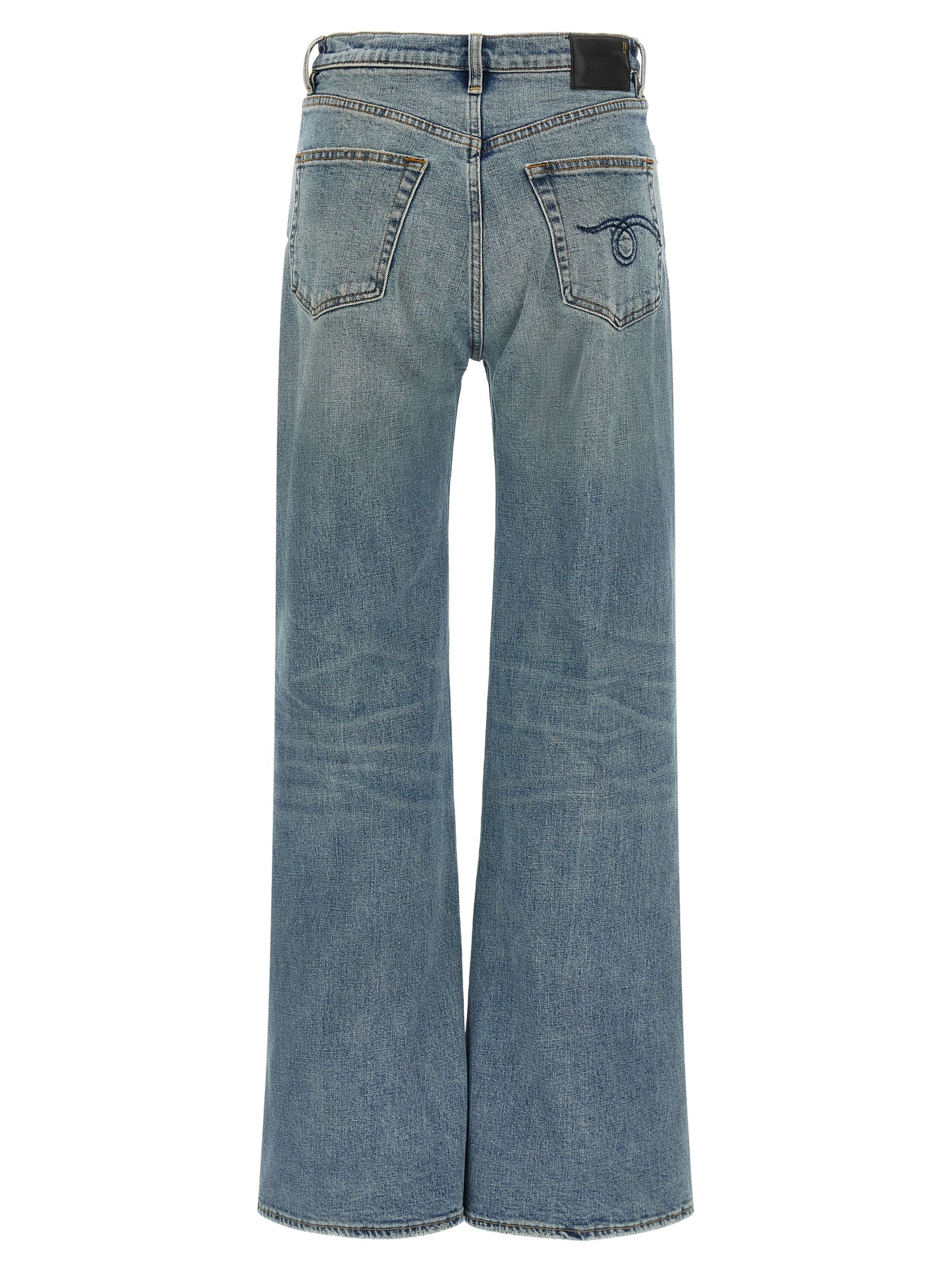 R13 Blue Cotton Flared Jeans