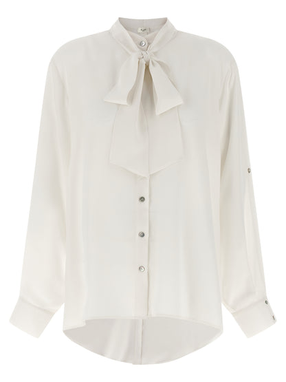 DI.LA3 PARI' White Silk Blouse