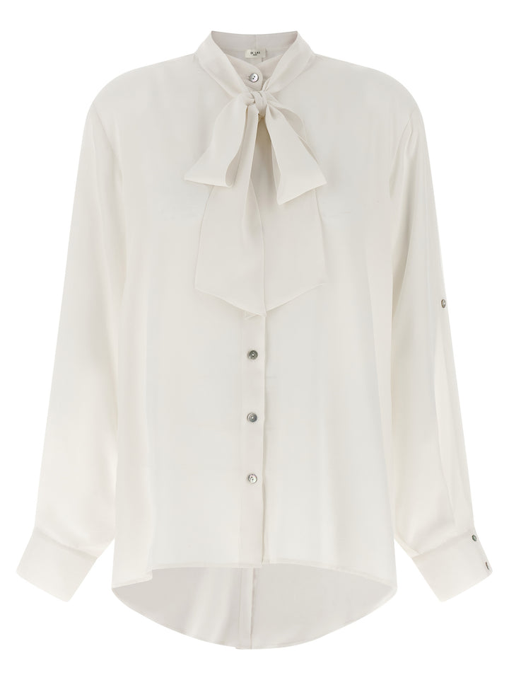 DI.LA3 PARI' White Silk Blouse