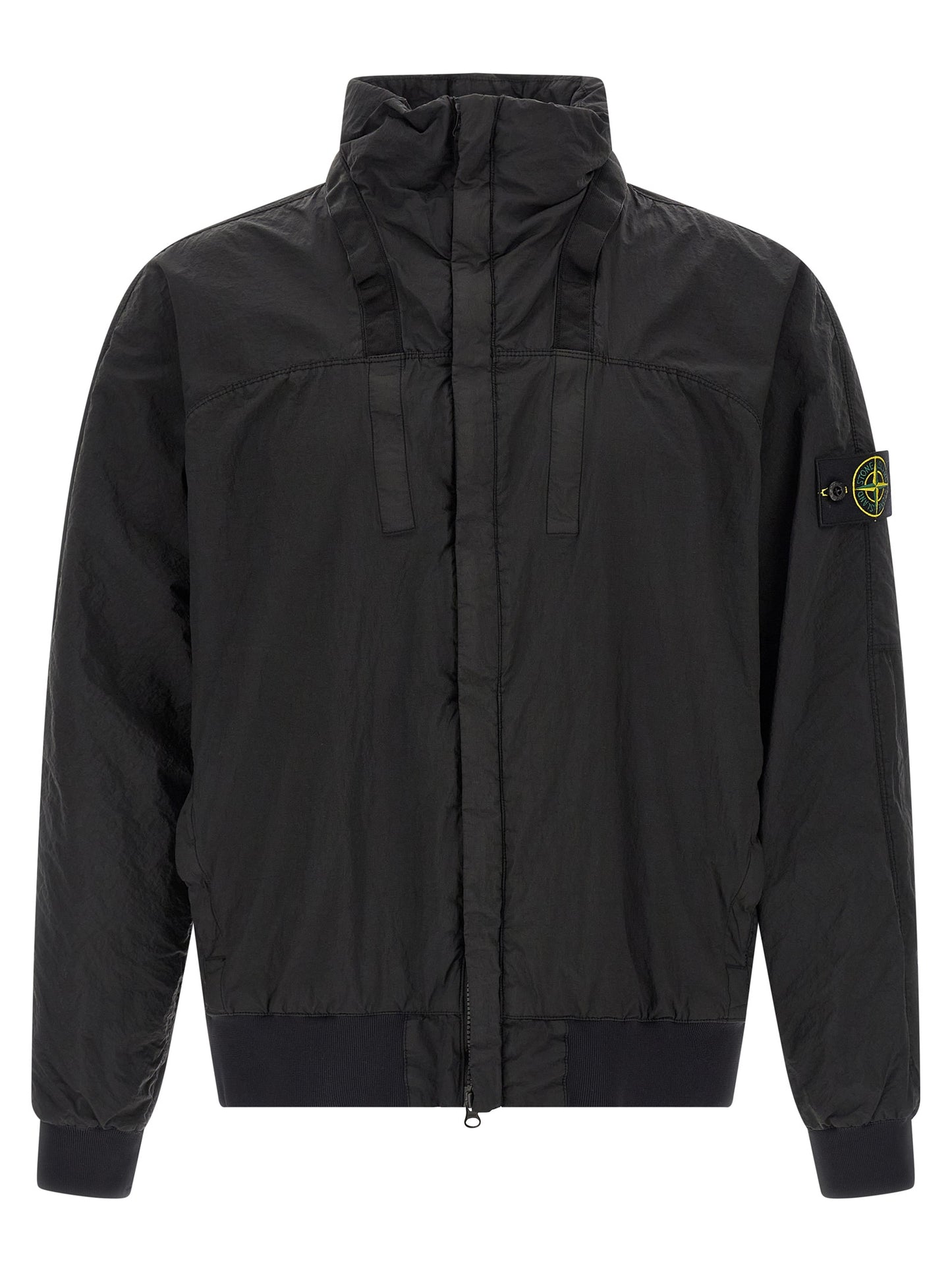 Stone Island Black Polyamide Bomber